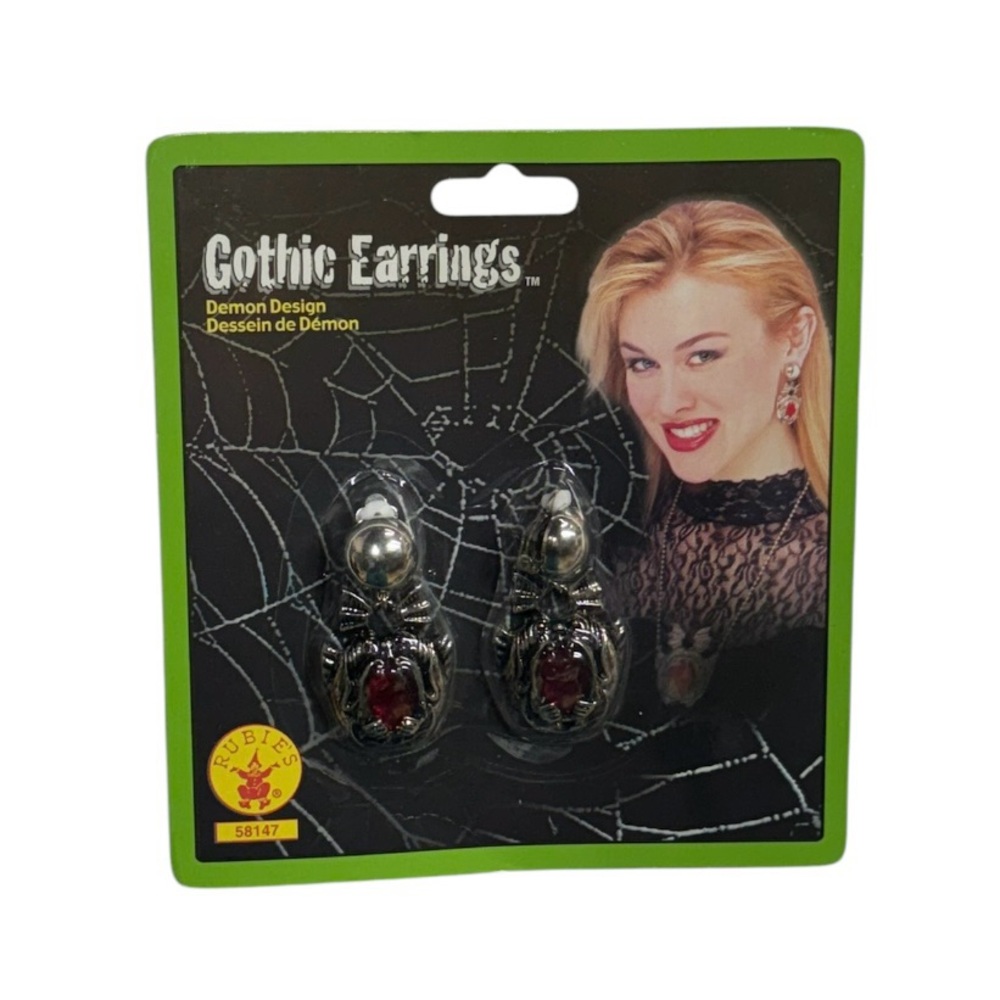 Rubie’s gothic earrings demon design clip on earrings brand new in package!